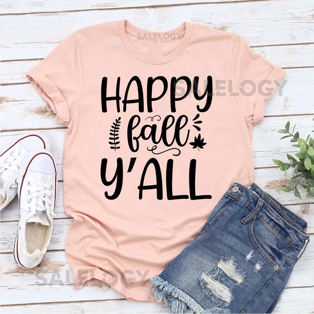 Happy Fall Y'all T-Shirt - Customized Graphic Unisex Tee - Chilly Nights - Nature Inspired - Cozy Days - Nature lover -Autumn Magic_413