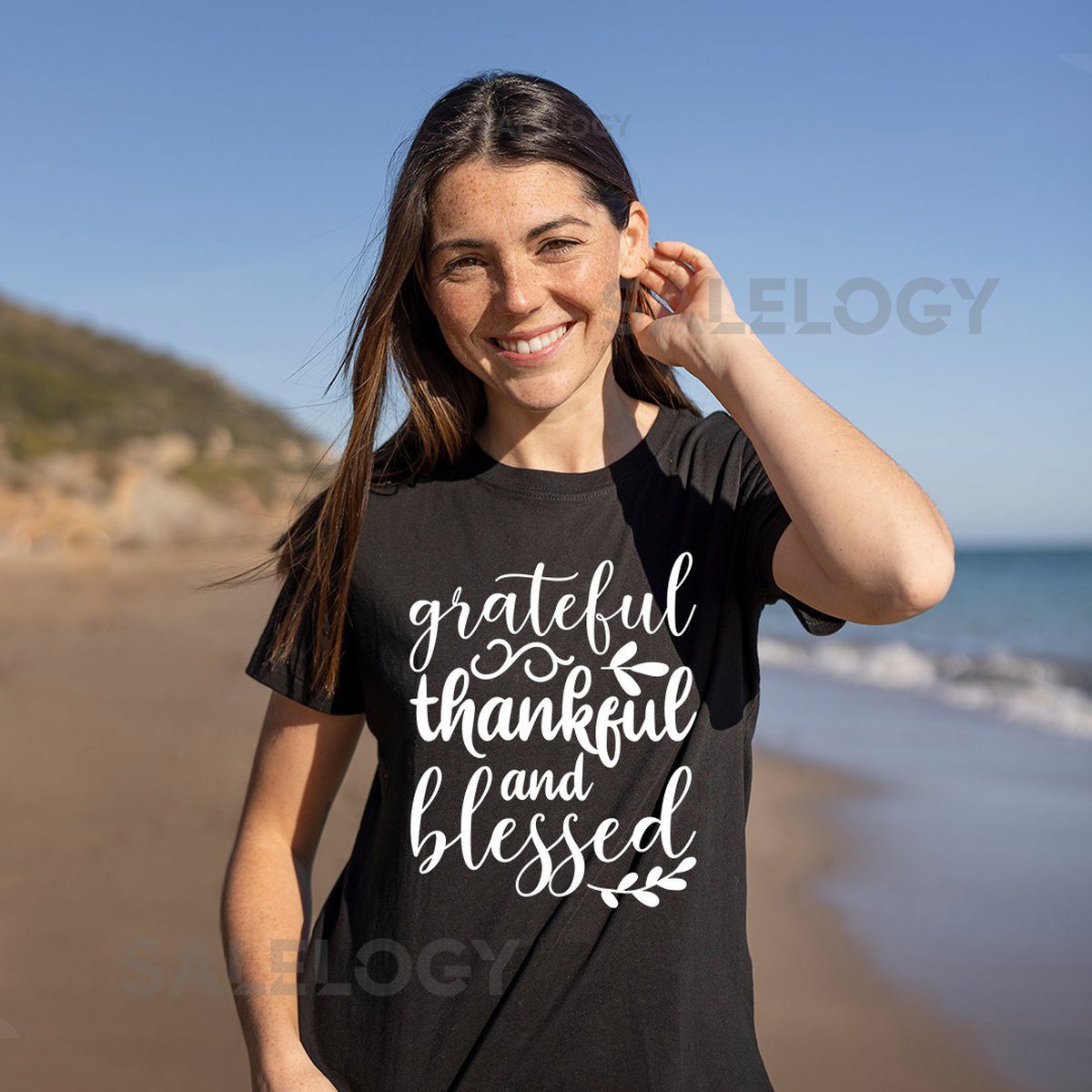 Grateful Thankful Blessed T-Shirt - Customized Graphic Unisex Tee - Positive Mind - Grateful Heart - Thankfulness - Gratitude_385