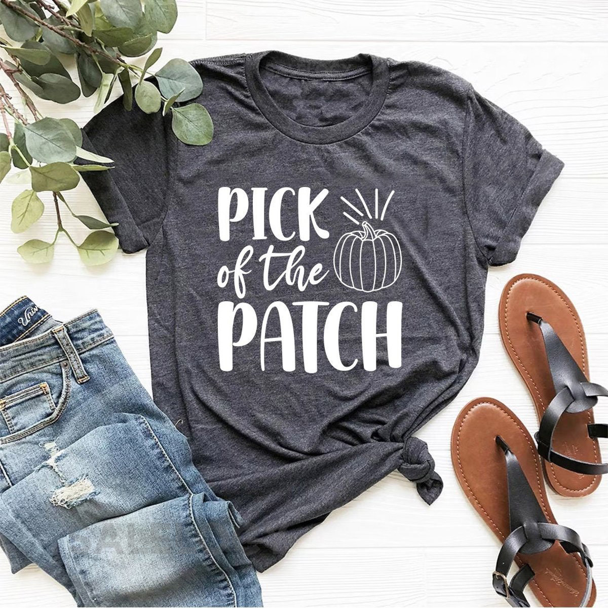 Pick of the Patch T-Shirt - Customized Graphic Unisex Tee - Fall Season - Chilly Nights - Fall Delights - Seasonal Joy - Pumpkin_809