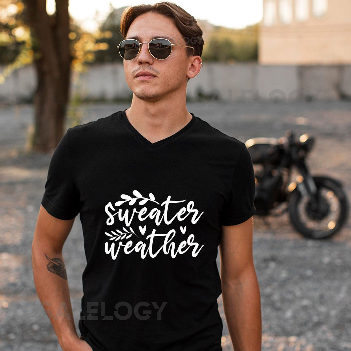 Sweater Weather T-Shirt - Customized Graphic Unisex Tee - Casual and Chic - Countdown to Break -Anticipation -Winter Vibes_976