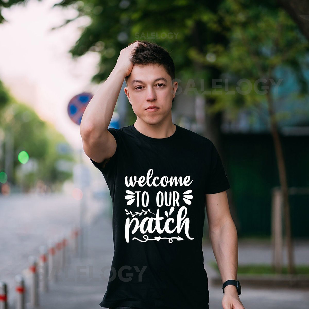 Welcome To Our Patch T-Shirt - Customized Graphic Unisex Tee - Fall Season - Chilly Nights - Fall Delights - Seasonal Joy - Pumpkin_1186