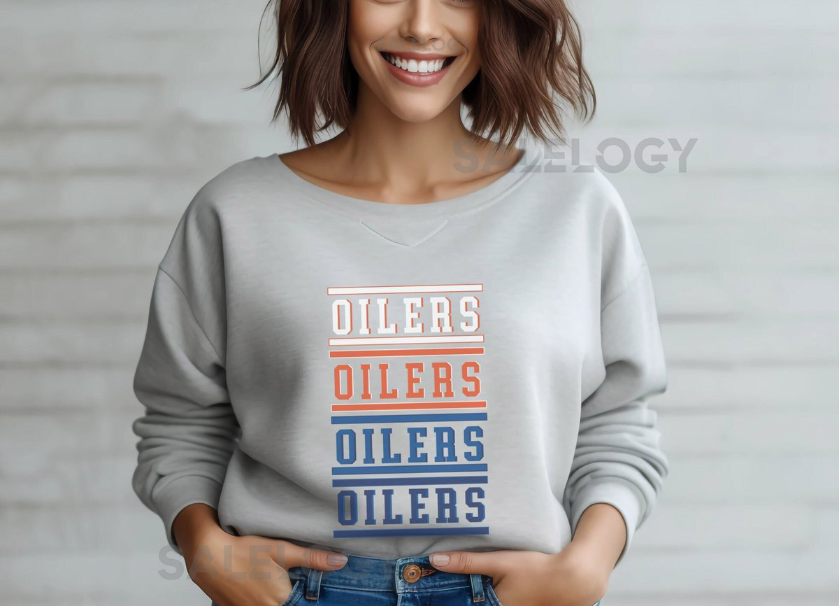 Edmonton Oilers NHL Sweater Hockey Fan Gift Dad Sweatshirt Gameday Sweatshirt Hockey Sweatshirt Crew neck sweatshirt NHL Winner Gift_64