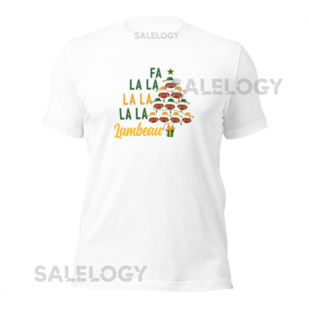 Fa La La La La Lambeau Christmas and Holiday Football T Unisex t-shirt Bella Canvas Green Bay Packers Title Town Matching holiday Shirt_336