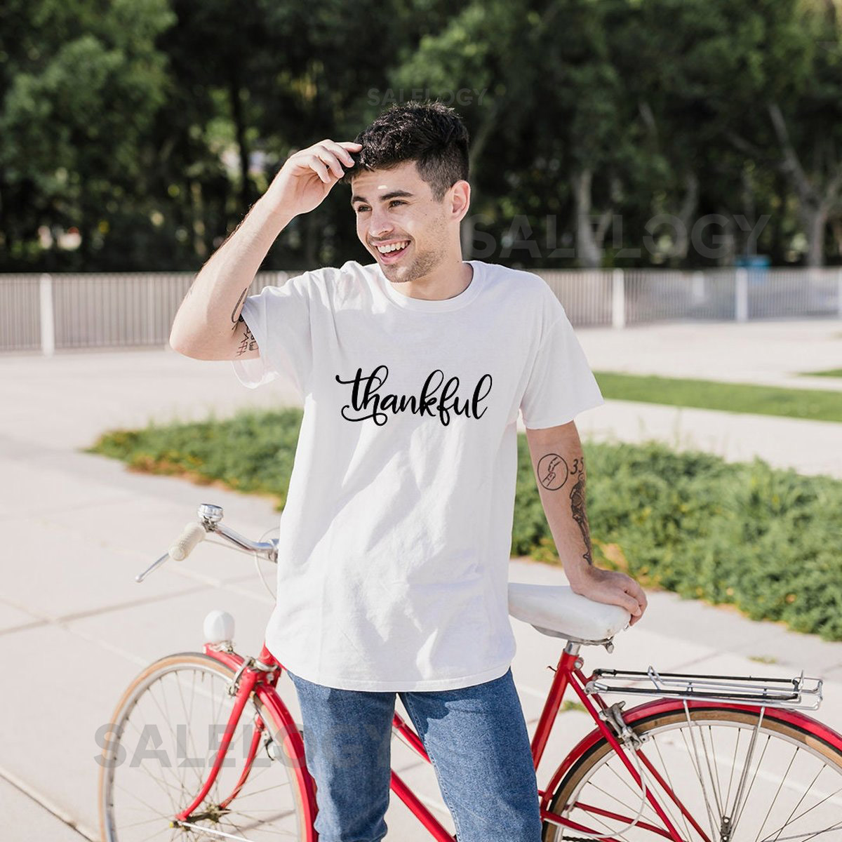 Thankful T-Shirt - Customized Graphic Unisex Tee - Positive Mind - Grateful Heart - Thankfulness - Gratitude_1063