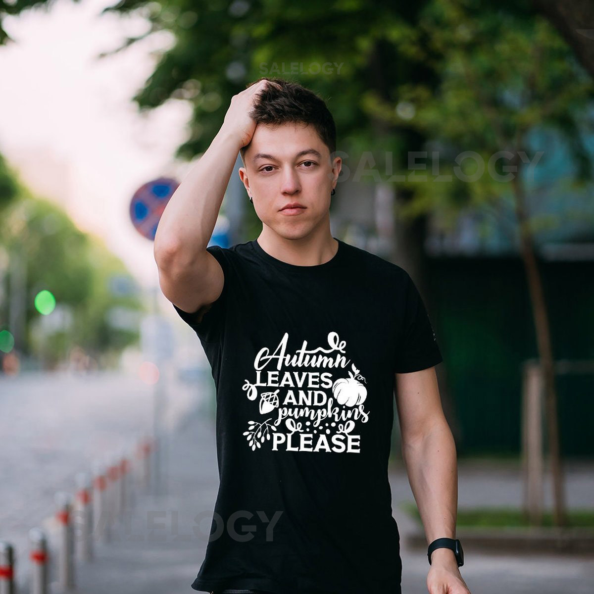 Autumn Leaves And Pumpkins Please T-Shirt - Customized Graphic Unisex Tee - Fall Season - Chilly Nights - Fall Delights - Seasonal Joy_57