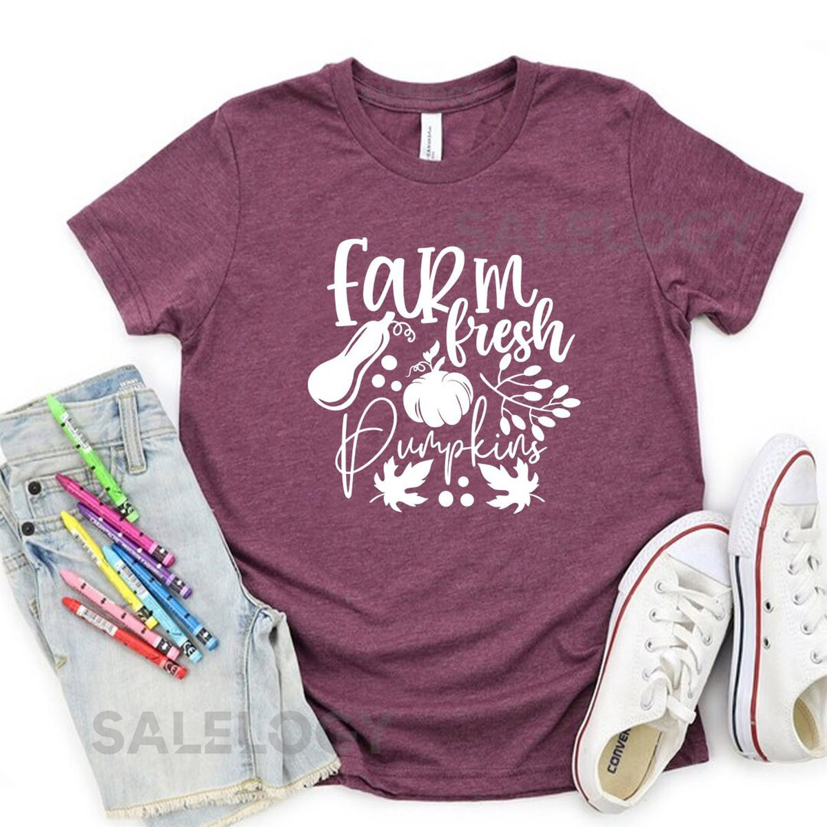 Farm Fresh Pumpkins T-Shirt - Customized Graphic Unisex Tee - Fall Season - Chilly Nights - Fall Delights - Seasonal Joy - Harvest Season_300