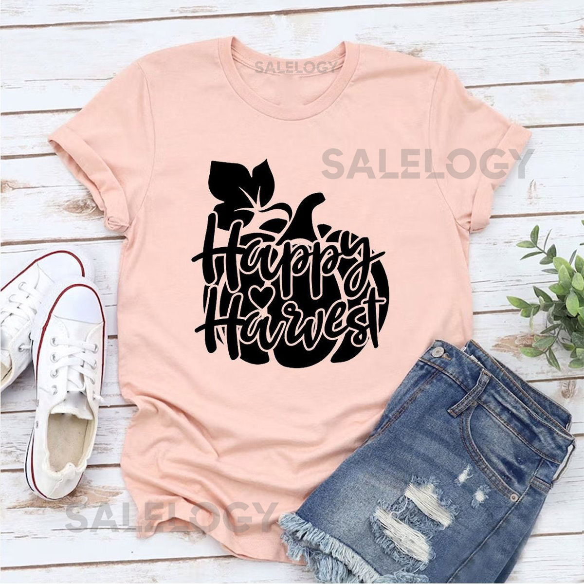 Happy Harvest T-Shirt - Customized Graphic Unisex Tee - Chilly Nights - Nature Inspired - Cozy Days- Nature lover -Celebrate Nature's Beauty_421