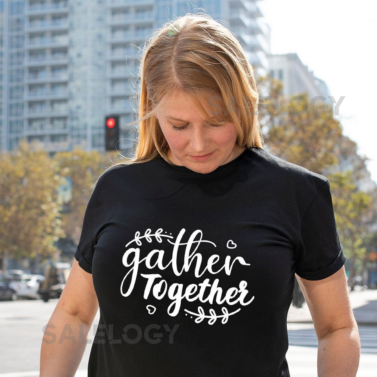 Gather Together T-Shirt - Customized Graphic Unisex Tee - Positive Mind - Grateful Heart - Thankfulness - Gratitude - Togetherness_353
