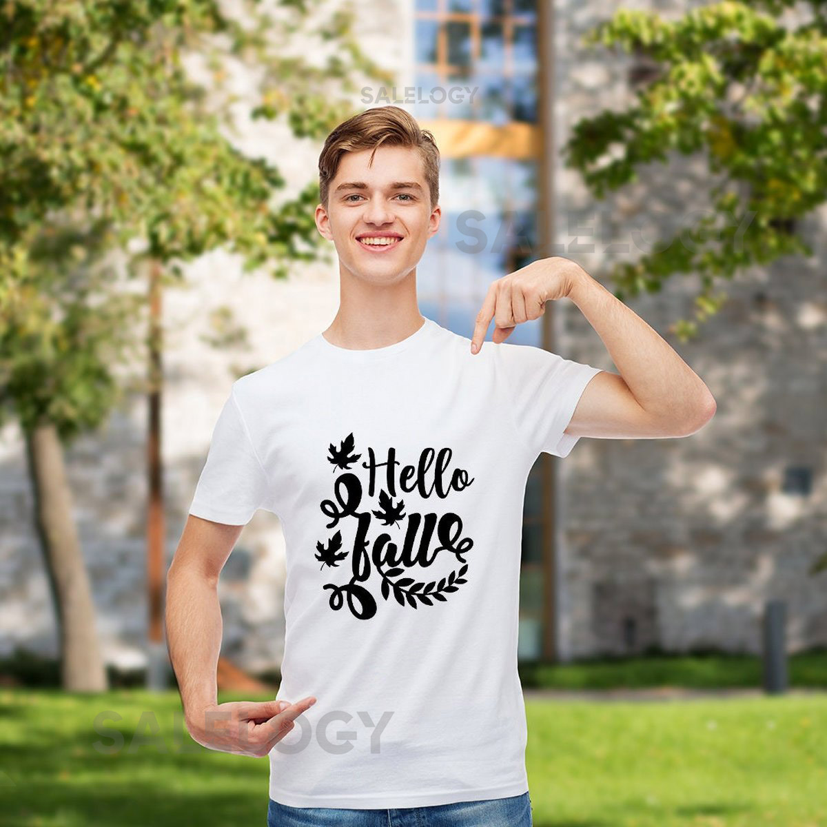 Hello Fall T-Shirt - Customized Graphic Unisex Tee - Fall Season - Chilly Nights - Fall Delights - Seasonal Joy_441