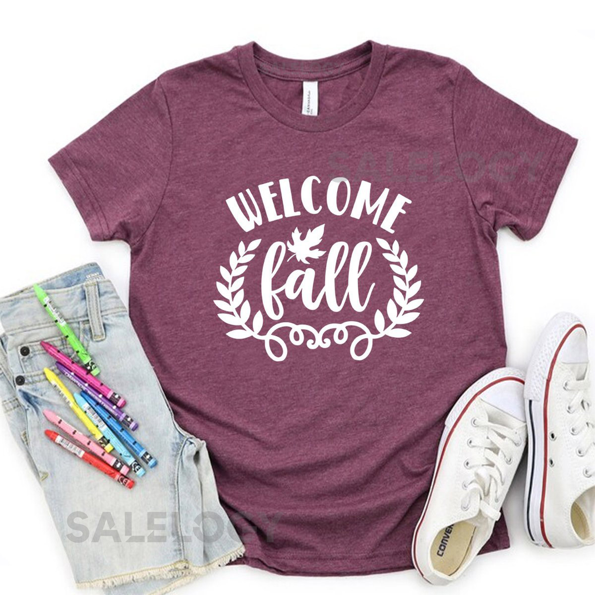 Welcome Fall T-Shirt - Customized Graphic Unisex Tee - Fall Season - Chilly Nights - Fall Delights - Seasonal Joy - Pumpkin_1181