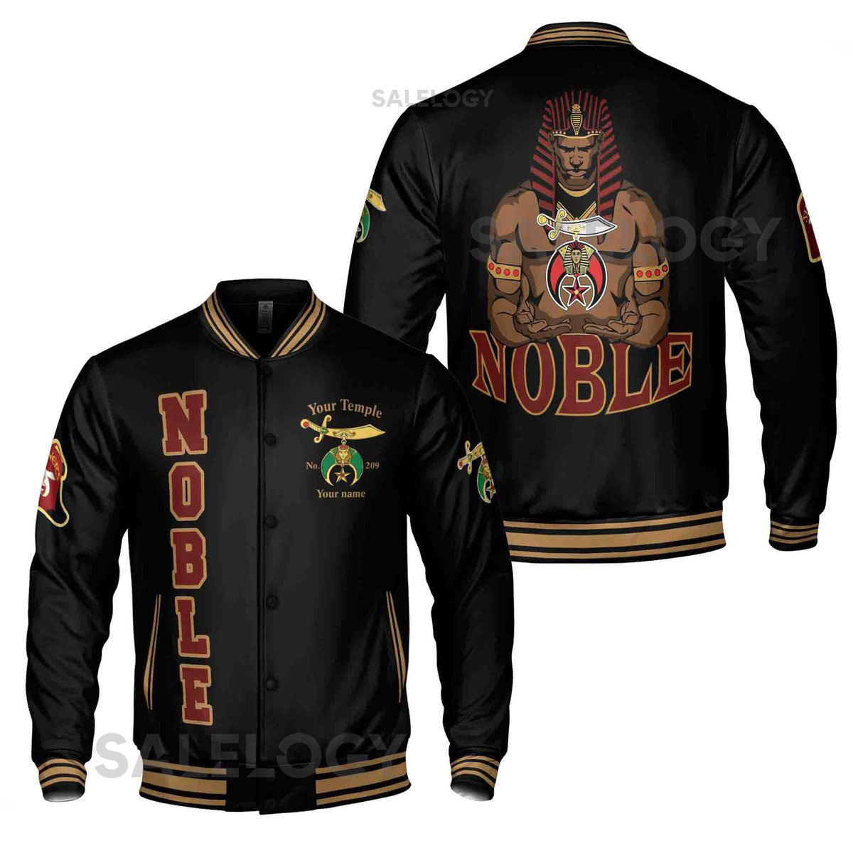 Custom Your Temple Shriner Nobles Mystic Baseball Jacket Ancient Style S-5XL_38