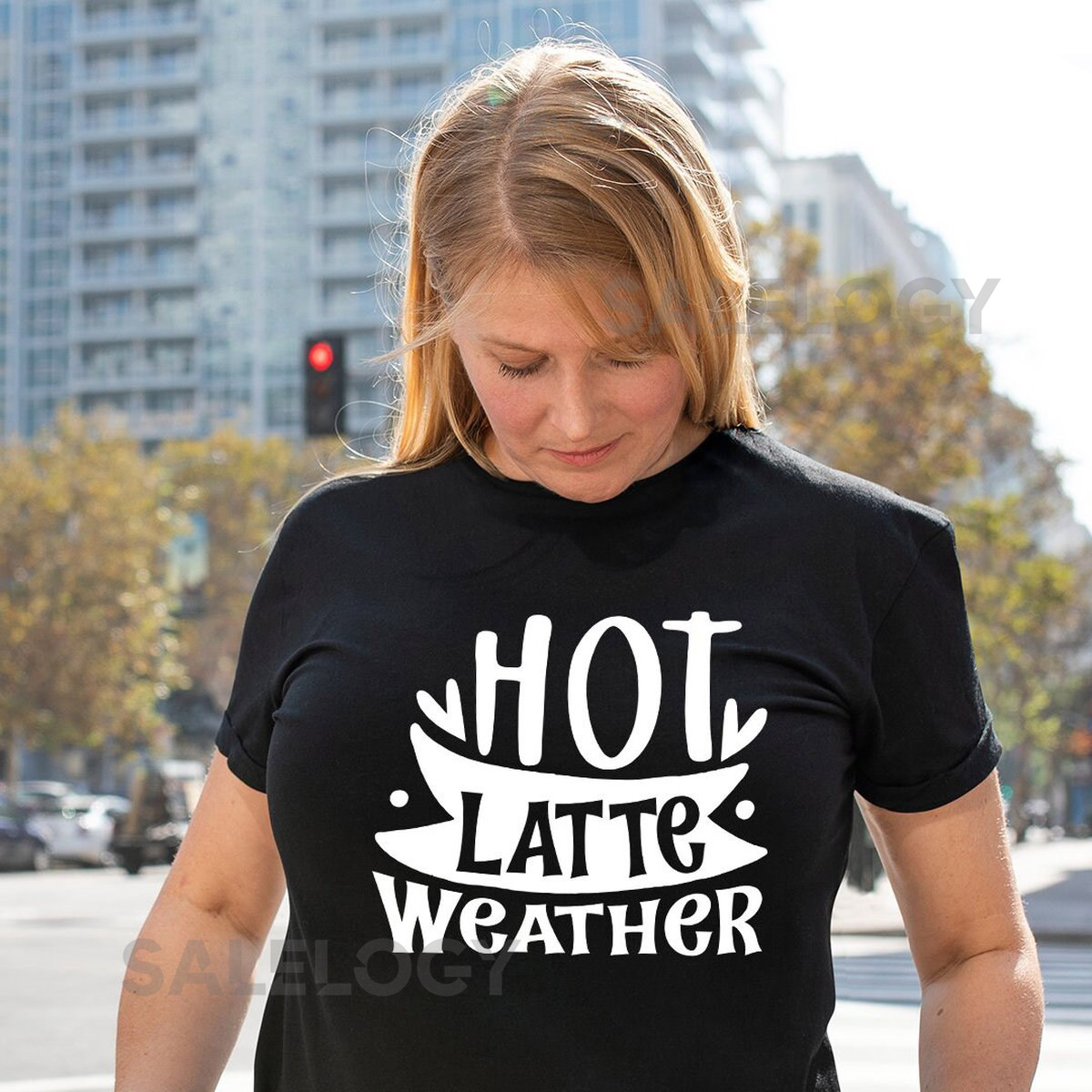Hot Latte Weather T-Shirt - Customized Graphic Unisex Tee - Fall Season - Chilly Nights - Fall Delights - Seasonal Joy - Coffee Lover_482