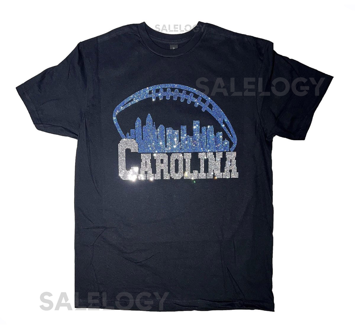 Carolina Rhinestone Football Shirt Game Day Sparkle Tee_410