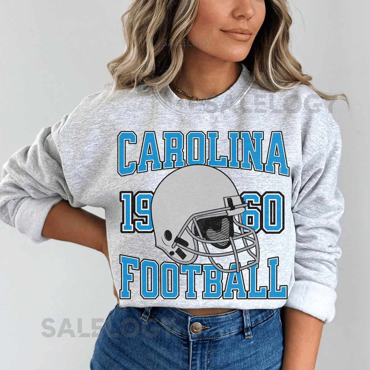 Carolina Football Sweatshirt Vintage Panther Football Crewneck Retro Carolina Football Shirt Panther Football Gift Carolina Sweatshirt_369