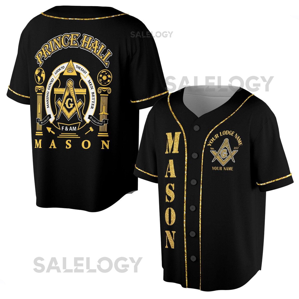 Greats Mason Masonic Prince Hall Masons Baseball Jersey S-5XL_72