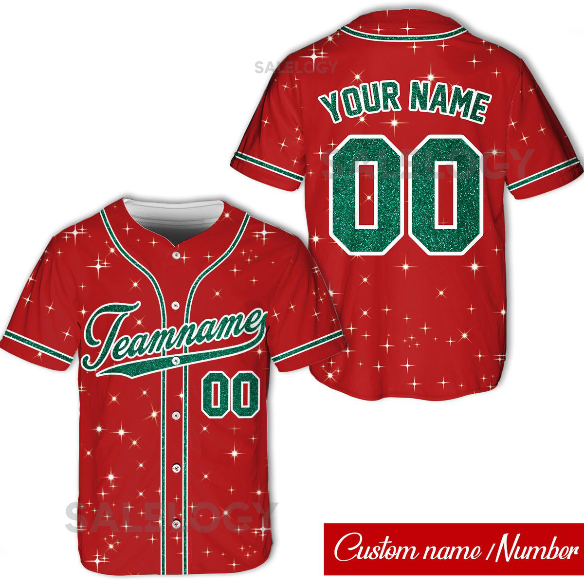 Personalized Glitter Baseball Jersey Custom Team Name And Number Baseball Jersey Christmas Jersey Gift For Family Matching Baseball Team_110