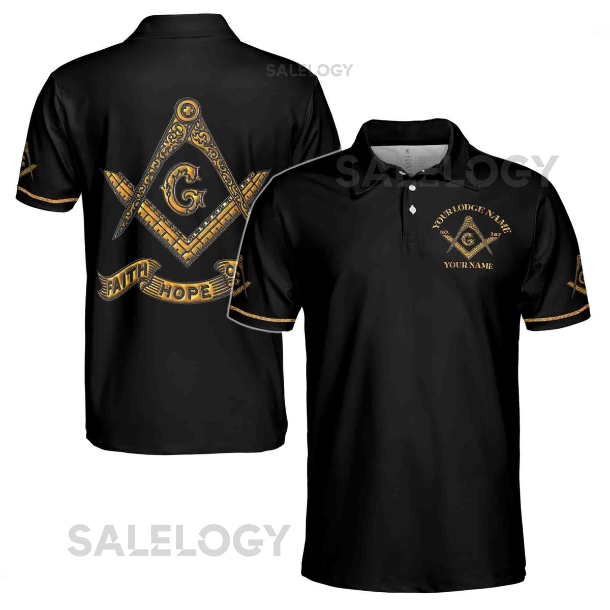 Custom Freemasonry 3D Print Men39s Polo Shirt Lodge Name Number_28