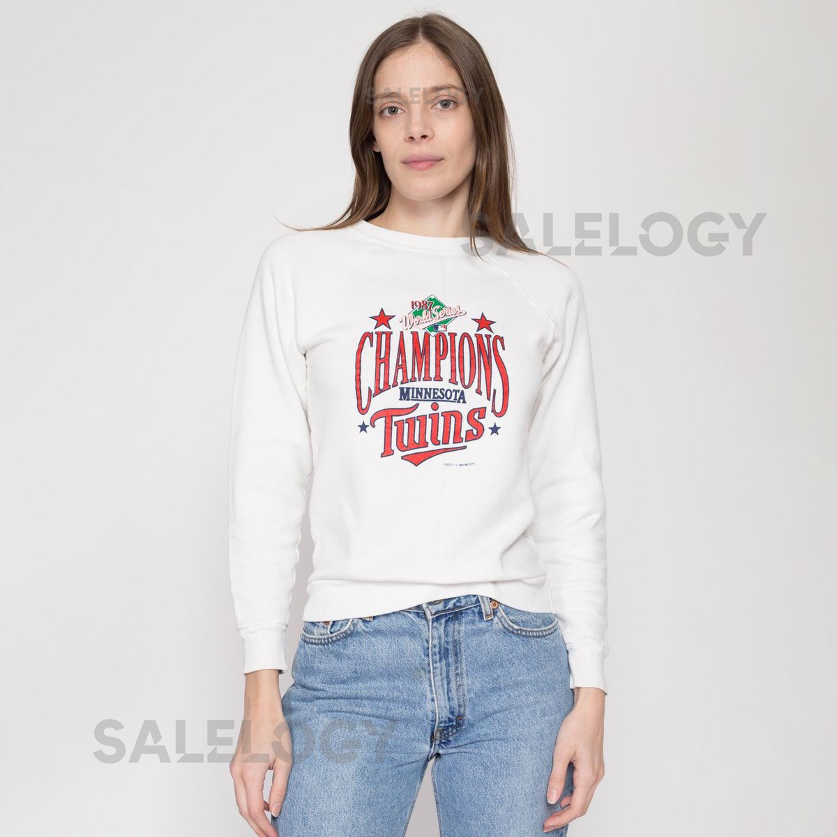 80s Minnesota Twins World Series Sweatshirt - Extra Small Vintage 1987 MLB Baseball Raglan Crewneck Pullover_13