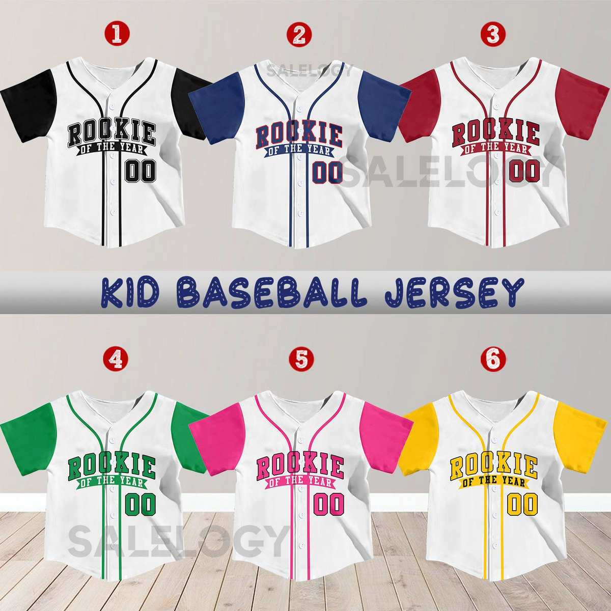 Personalized Rookie Of the Year Kid Baseball Jersey Custom Name Number Youth Baseball Shirt Rookie Of The Year Jersey For Baseball Fans_334