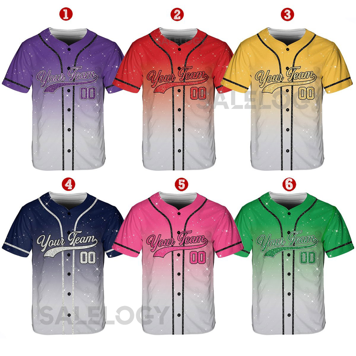 Personalized Team Name Number Baseball Jersey Custom Baseball Jersey Shirt Baseball Jersey Uniform Printed Glitter Not Glitter Fabric_642