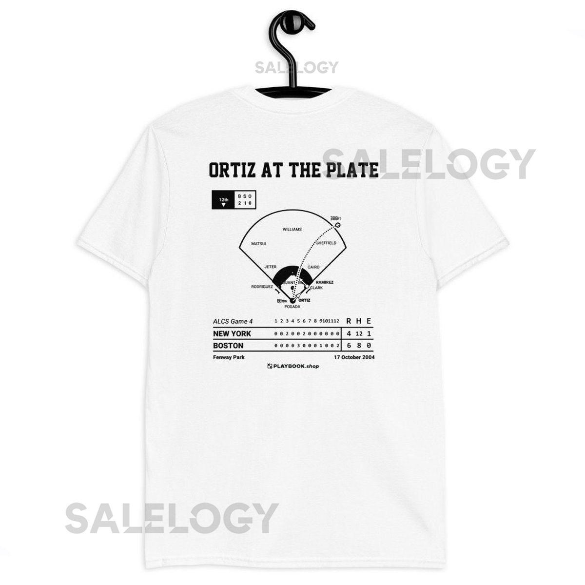 Greatest Red Sox Plays T-shirt Ortiz at the plate 2004_336