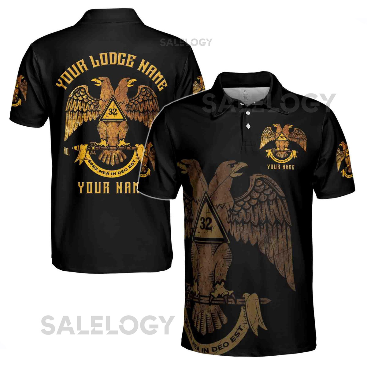 Custom Rite of Scottish 32 Degree Emblem Masonic Men39s Polo Shirt S-5XL_235