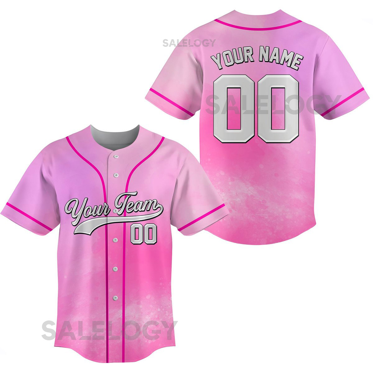 Personalized Team Name And Number Baseball Jersey Custom Pink Baseball Jersey Shirt Baseball Jersey Uniform For Baseball Fans Lovers_545