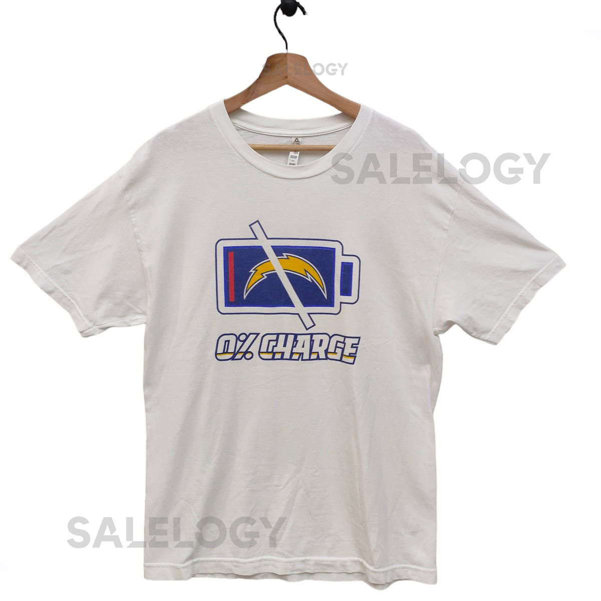 Y2K San Diego Chargers Top Tee Large Vintage NFL Graphic T-Shirt White Size L_855
