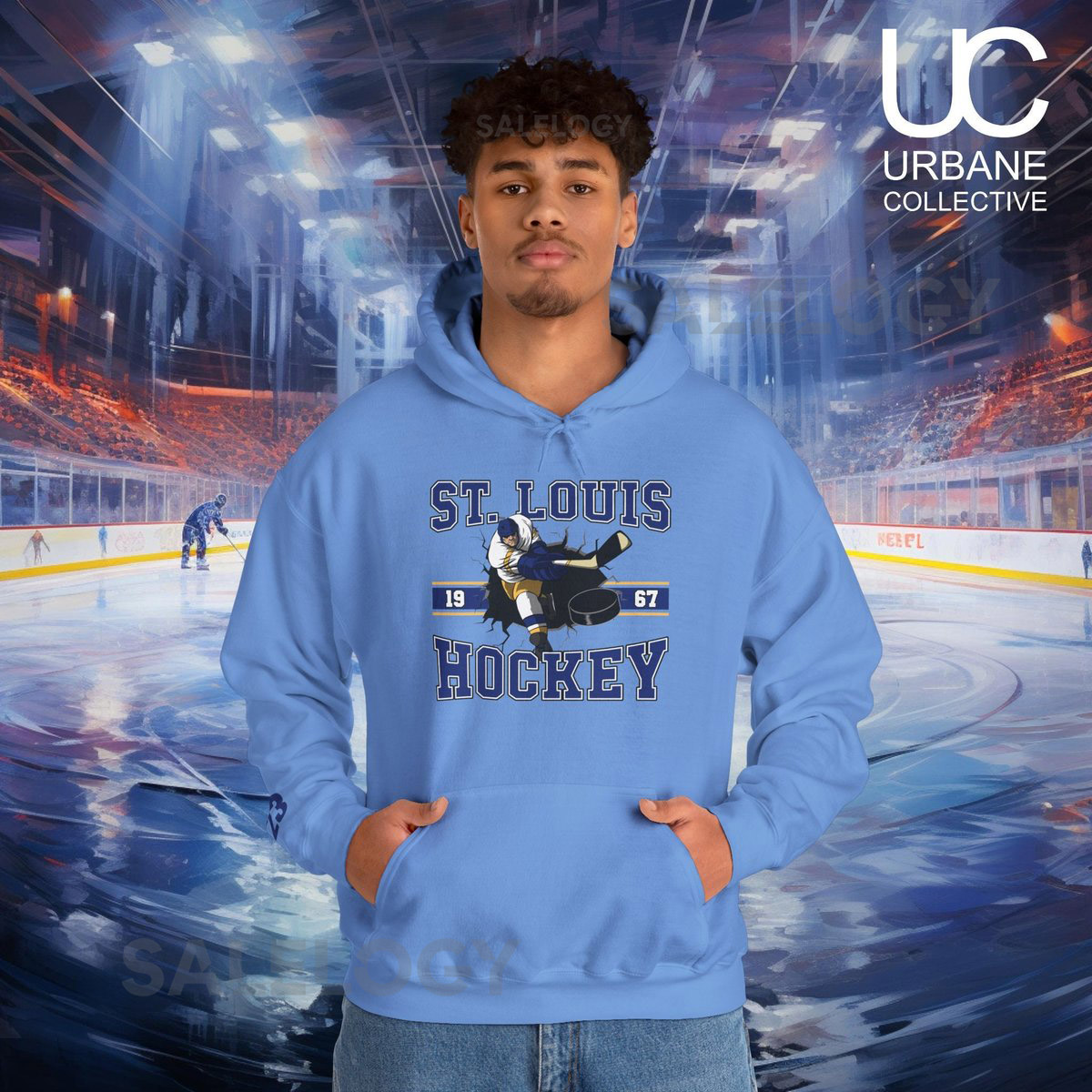 St. Louis Hockey Hoodie Sweatshirt Custom Number NHL Fan Sweatshirt Vintage St Louis Blues Sweater NHL Hockey Shirt Retro Hockey Hoodie_528
