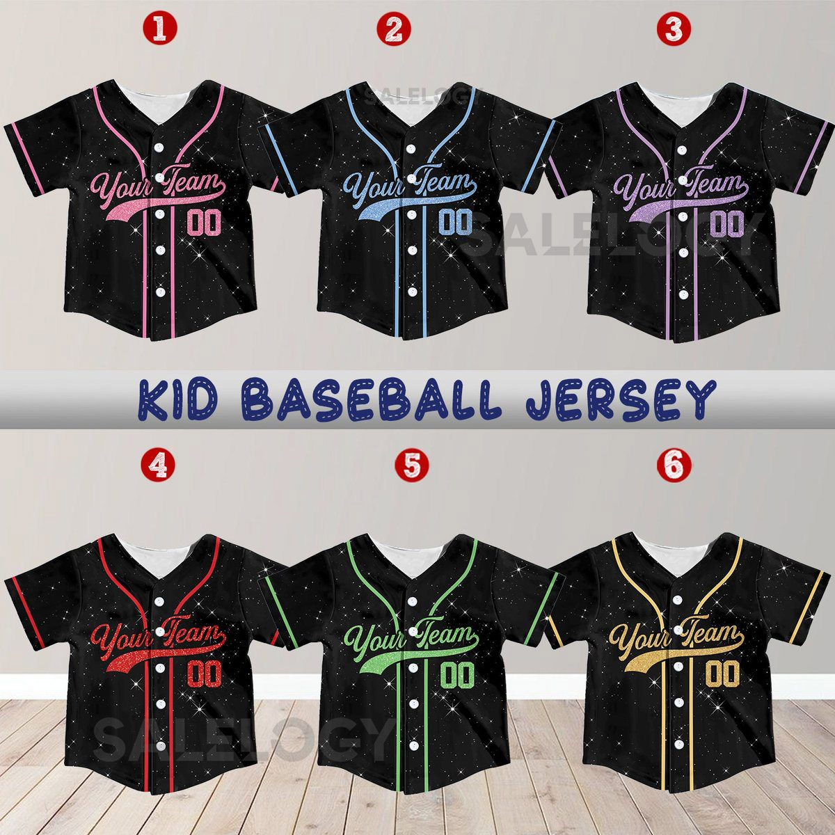 Personalized Team Name Number Baseball Jersey Custom Kid Baseball Jersey Baseball Jersey Uniform Printed Glitter Not Glitter Fabric_656