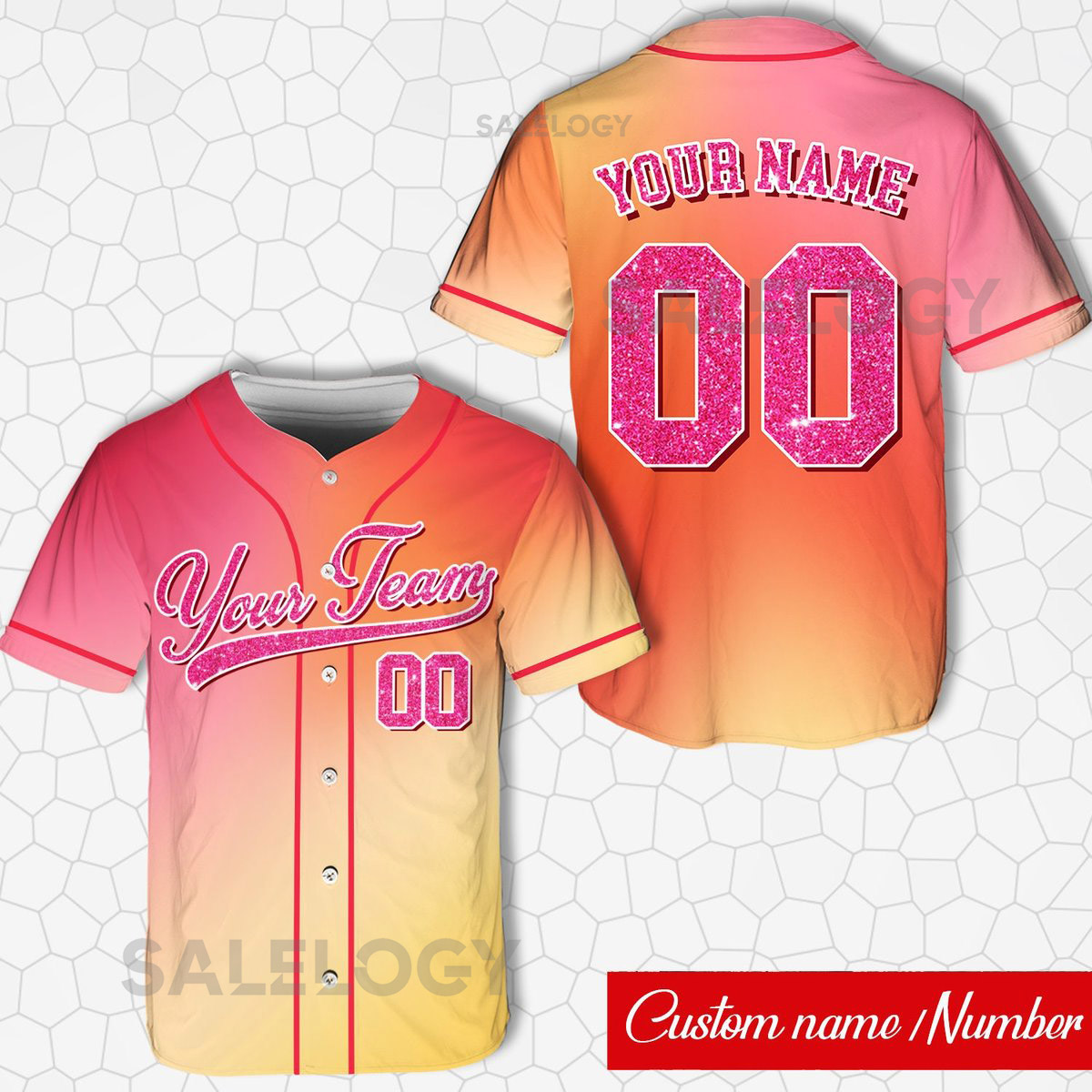 Personalized Team Name And Number Baseball Jersey Custom Glitter Baseball Jersey Baseball Uniform Printed Glitter Not Glitter Fabric_540