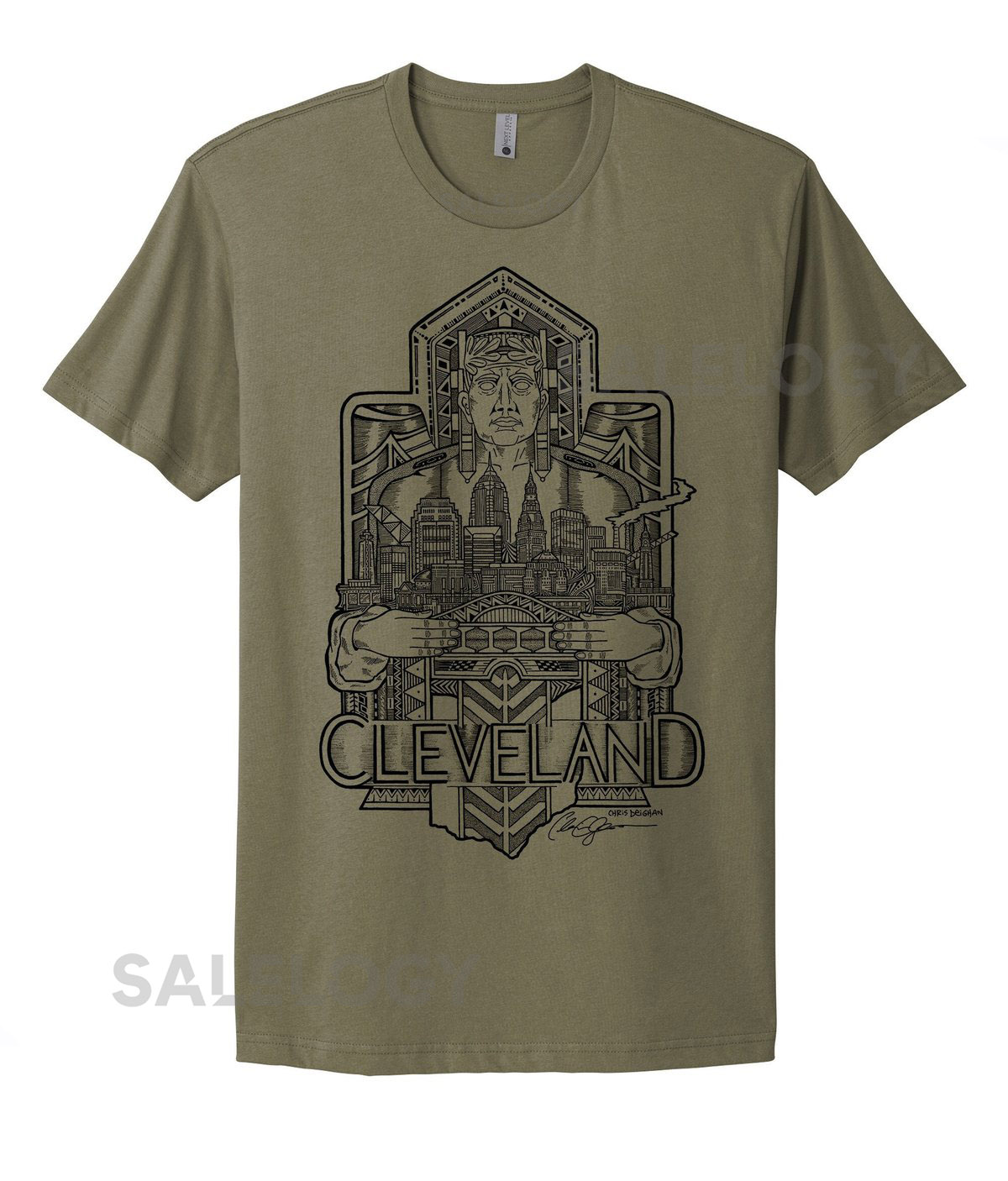 Olive Green Cleveland Guardian Shirt_60