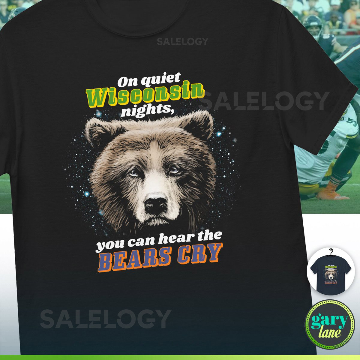 Packers Fan Crying Bears Suck We Own You Green Bay Football Shirt Wisconsin WI Sports Funny Lambeau Leap Frozen Tundra Titletown USA_618