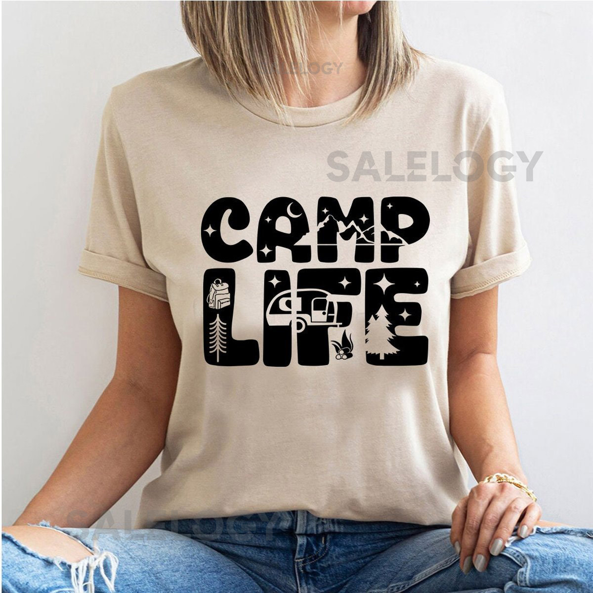 Camp Life T-Shirt - Customized Graphic Unisex Tee -Camp Life Attire - Ordinary Wardrobe -Adventure Apparel -Carefree Camping -Camp Life Tees_185
