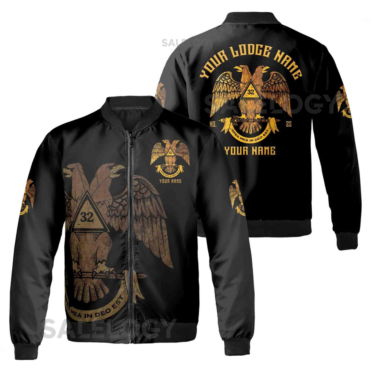 Custom Rite of Scottish 32 Degree Emblem Masonic Unisex Bomber Jacket S-5XL_30