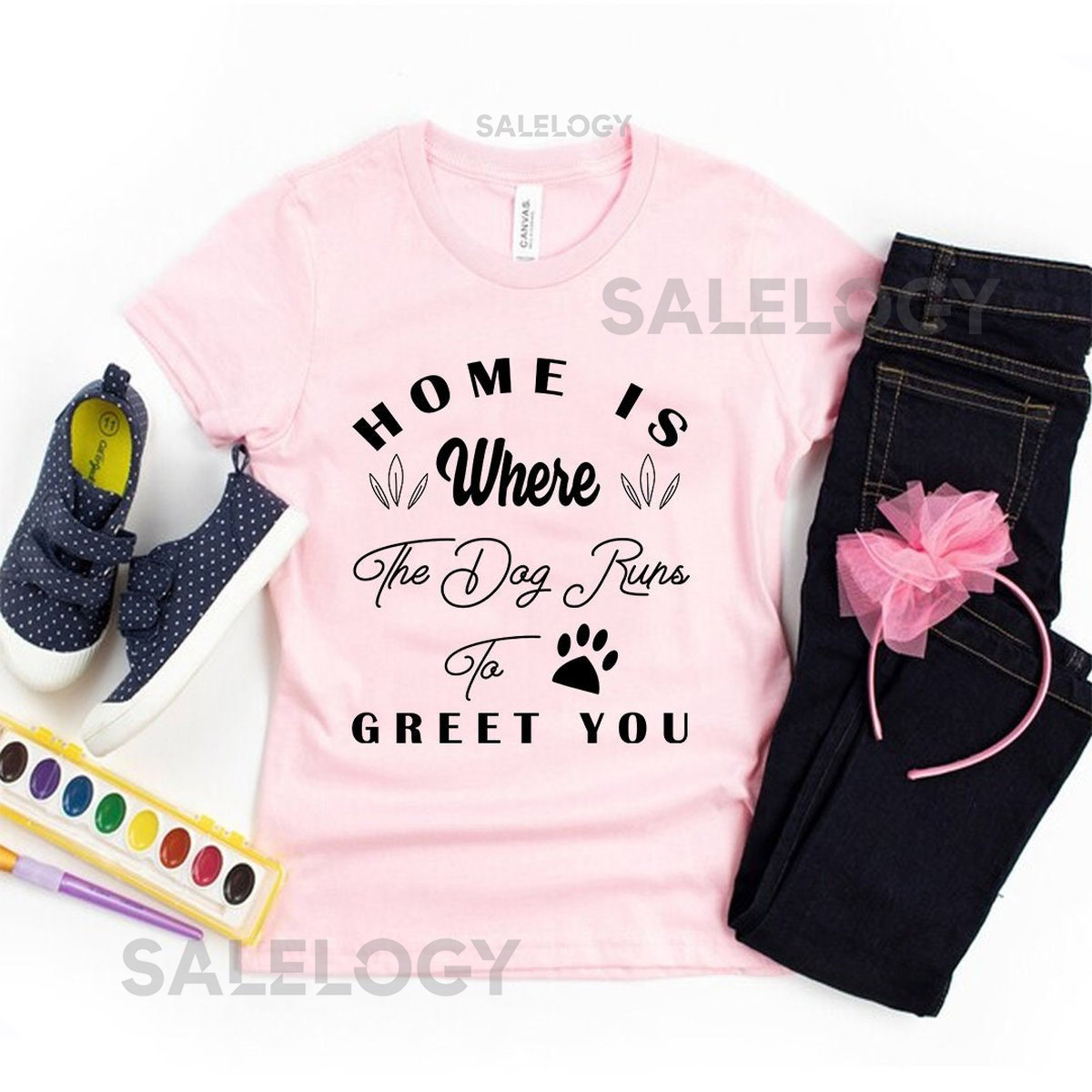 Home Is Where The Dogs Run To Greet You T-Shirt -Customized Graphic Unisex Tee - Coordinated style -Trendy design -Distraction Shirt - Charm_475