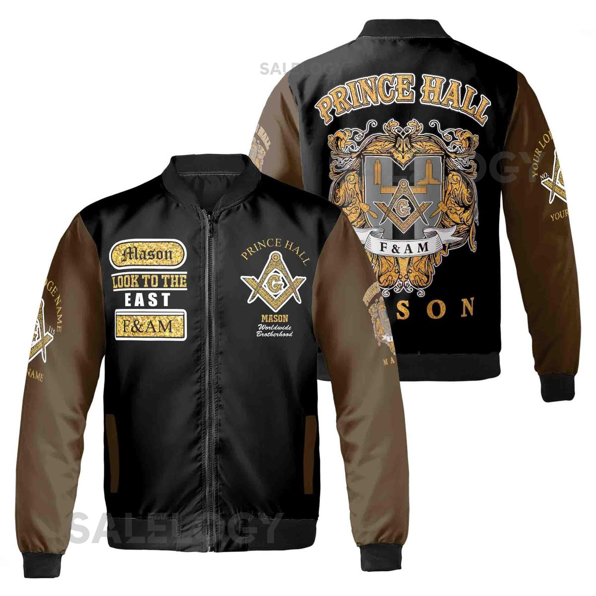Freemasonry Prince Hall Masonic Medieval Custom Name Lodge Name Unisex Bomber Jacket S-5XL_84