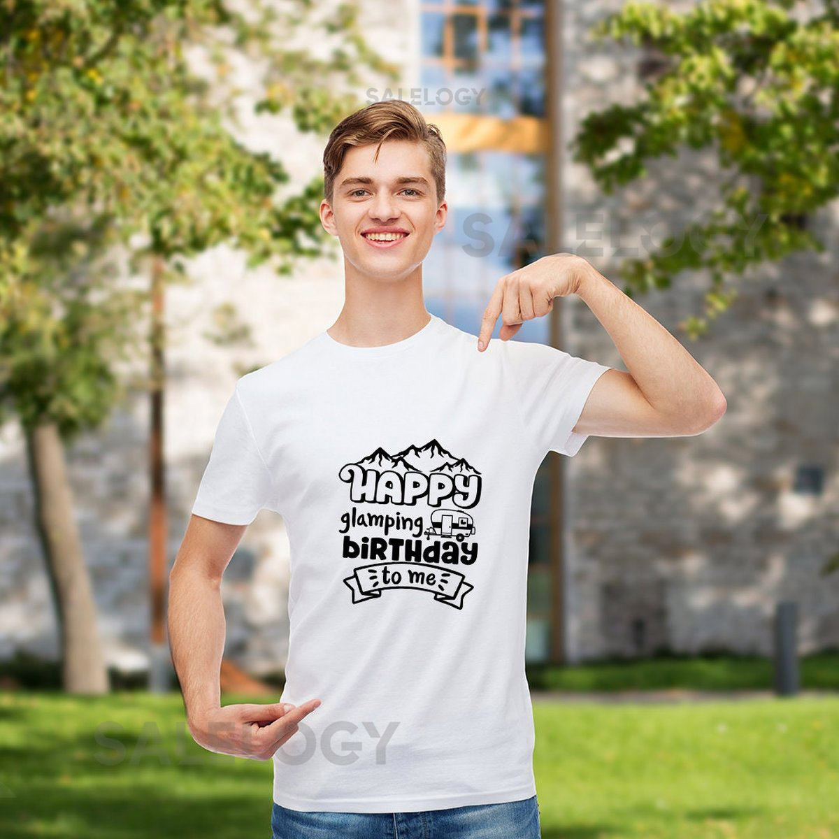 Happy Glamping Birthday To Me T-Shirt - Customized Graphic Unisex Tee - Adventure Apparel - Glamp Chic - life's adventures - Outdoor Glam_417