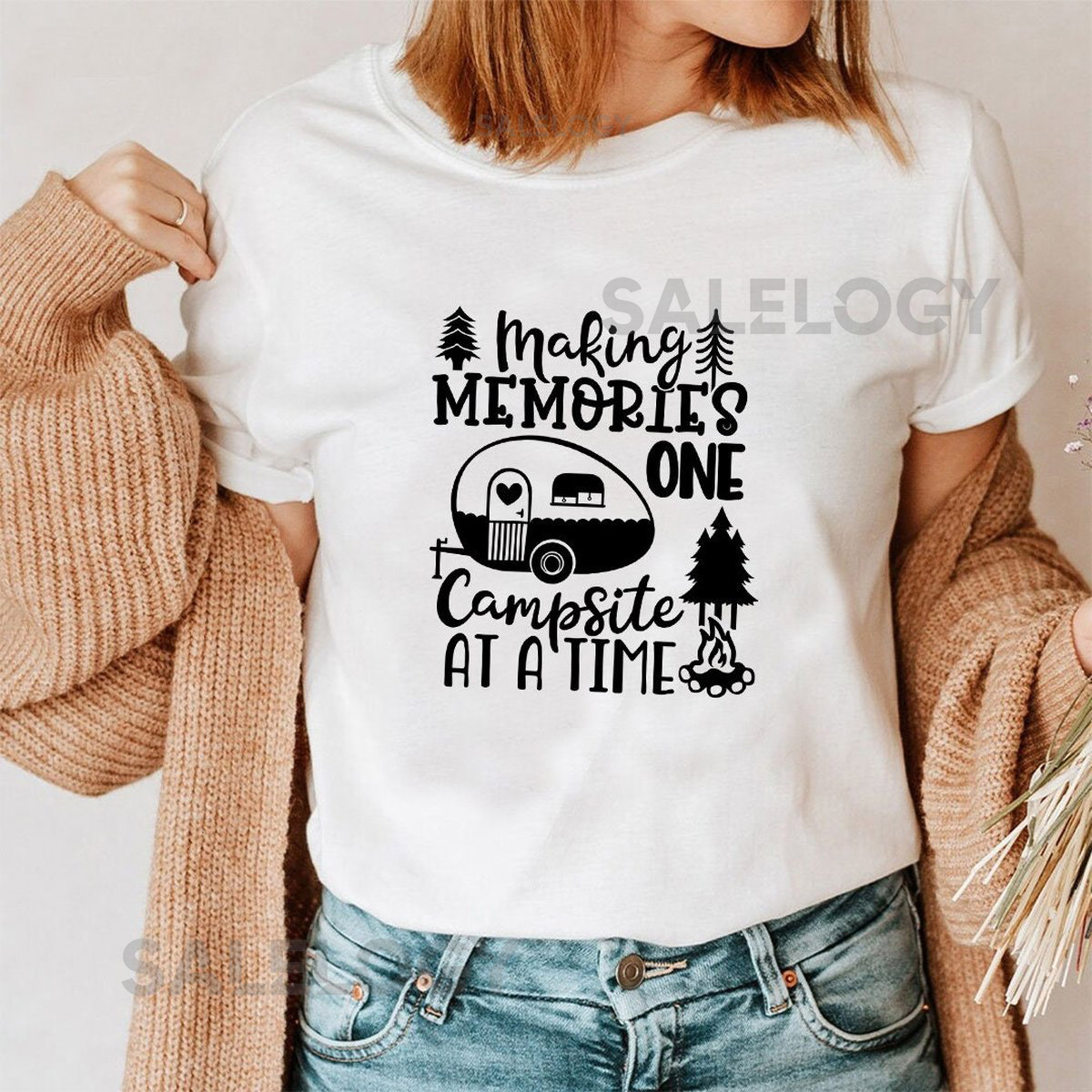 Making Memories One Campsite At A Time T-Shirt -Customized Graphic Unisex Tee- Adventure Apparel -Connection Wear -Forest Companion-Memories_671