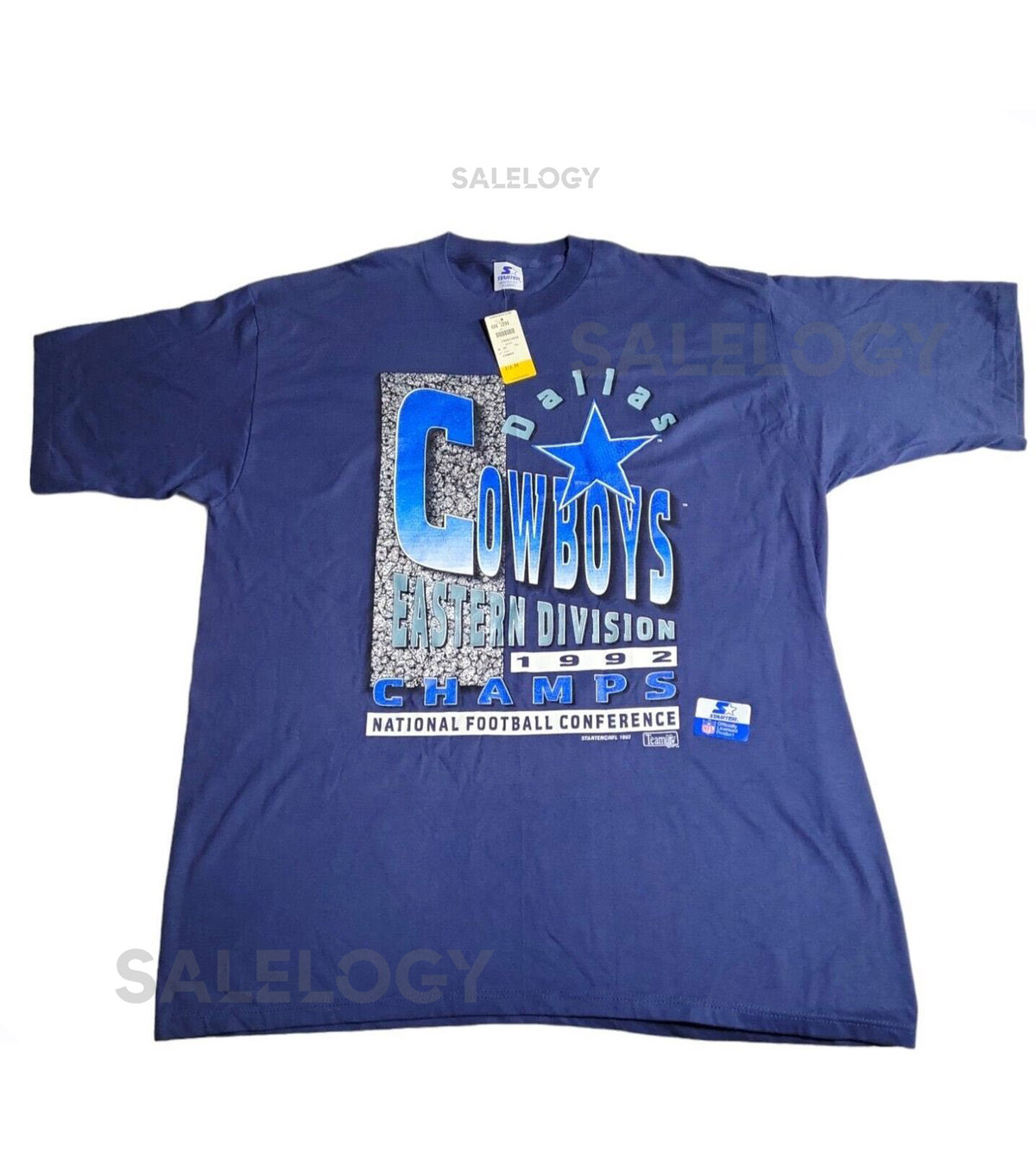Vtg 1992 Starter Dallas Cowboys Eastern Division Champs T-Shirt XL NWT_613