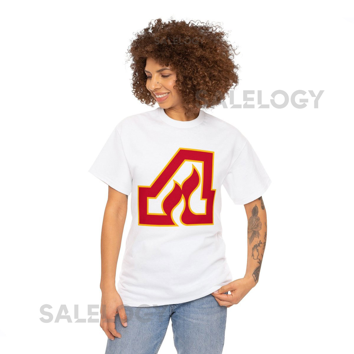 Atlanta Flames Retro Hockey Cotton Tee_21