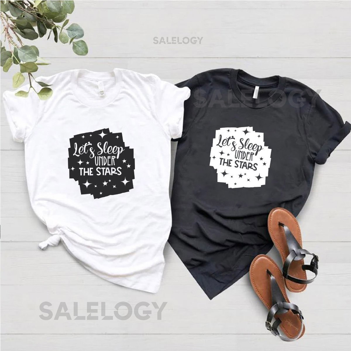 Let's Sleep Under the Stars T-Shirt - Customized Graphic Unisex Tee- Dreamy Wardrobe -Camping is Everything -Stargazing Chic -Cosmic Comfort_635