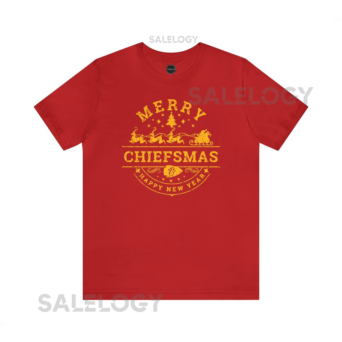Merry Chiefsmas Happy New Year Kansas City Chiefs Christmas Arrowhead Tshirt KC Football Christmas Eve Santa Holiday Shirt Red w Y_623