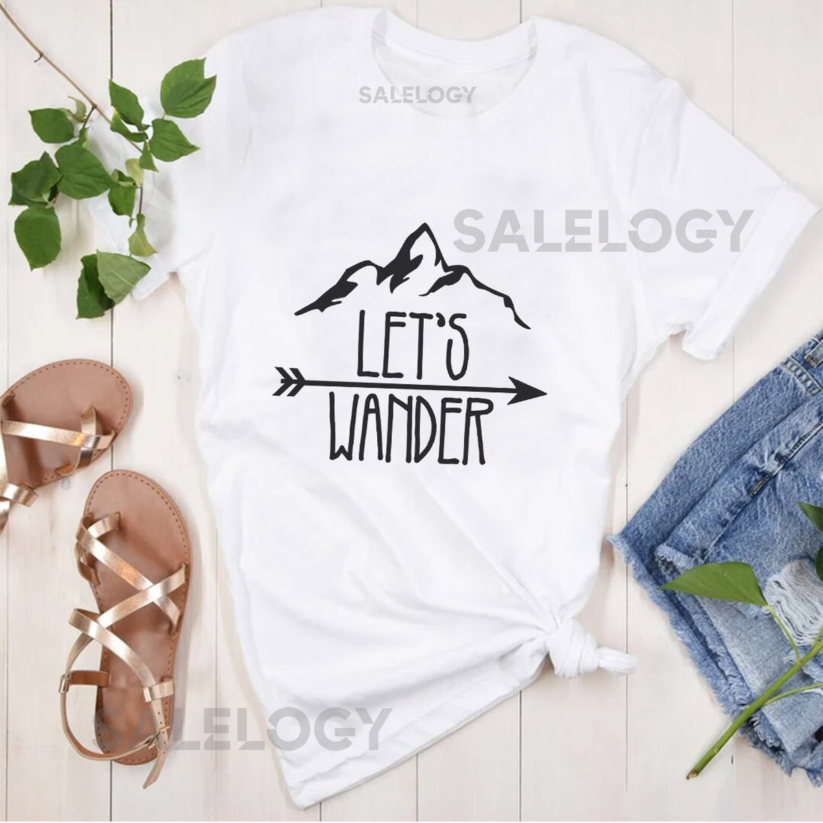 Let's Wander T-Shirt - Customized Graphic Unisex Tee - Travel-Inspired Wardrobe - Camping is Everything - Comfortable - Discover Your Style_638