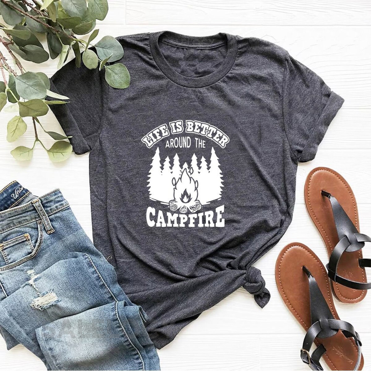 Life Is Better Around The Campfire T-Shirt-Customized Graphic Unisex Tee- Camping Nostalgia-Camping Tee -Gift For Camping Lovers_644