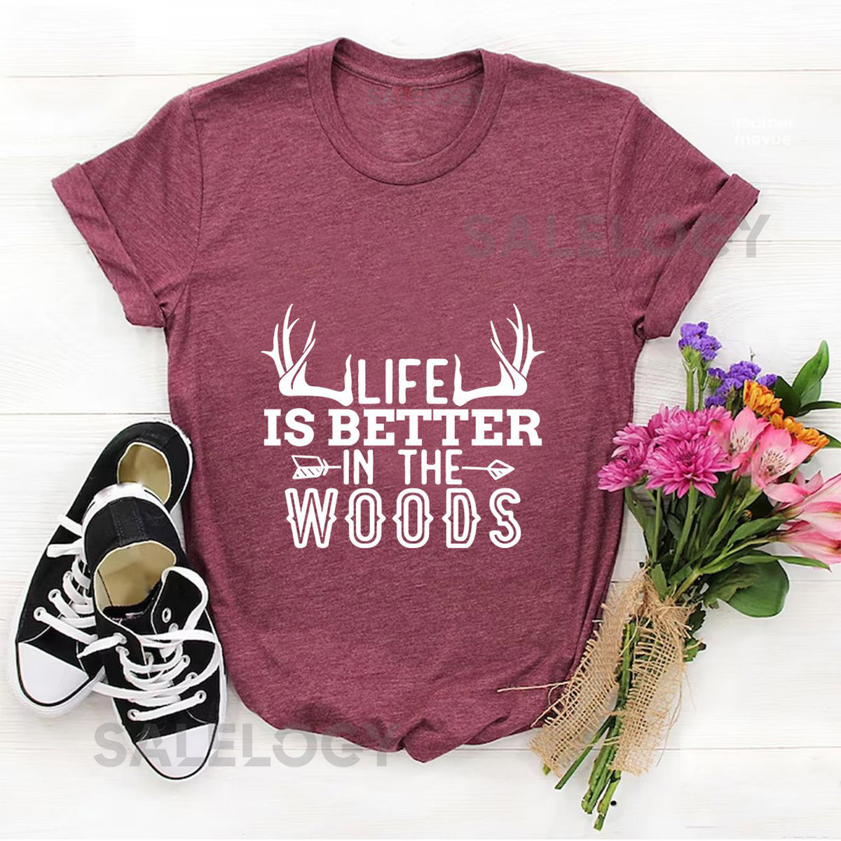 Life Is Better In The Woods T-Shirt-Customized Graphic Unisex Tee- Camping Nostalgia-Camping Tee -Gift For Camping Lovers- Premium Quality_649