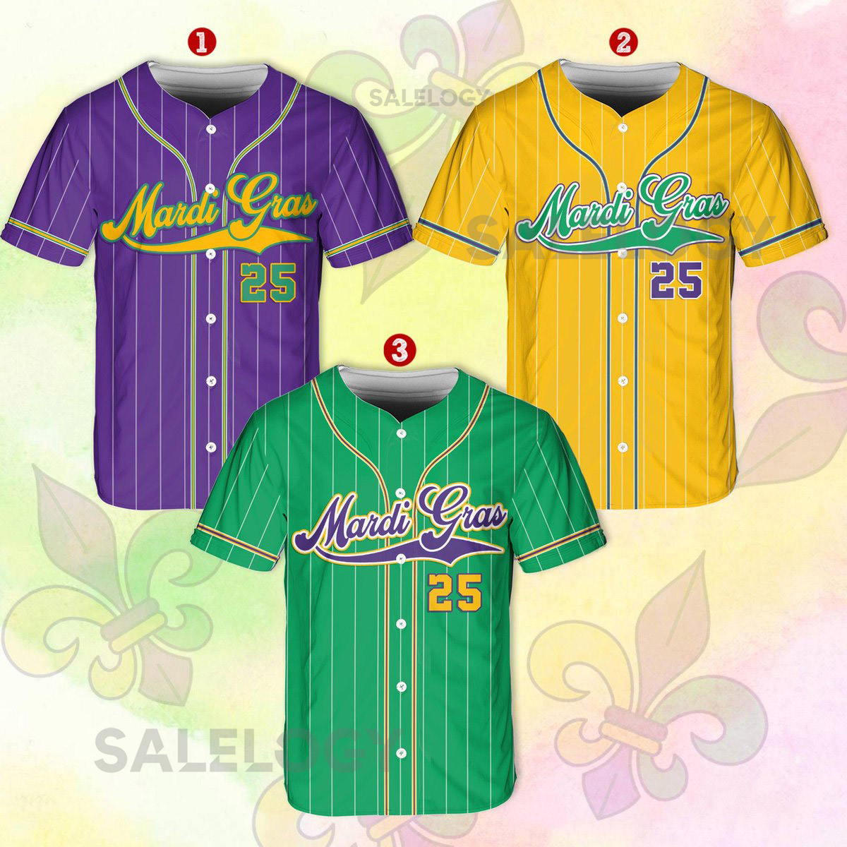 Personalized Mardi Gras Baseball Jersey Custom Name And Number Baseball Jersey Mardi Gras Carnival Jersey Gift For Family Matching_201