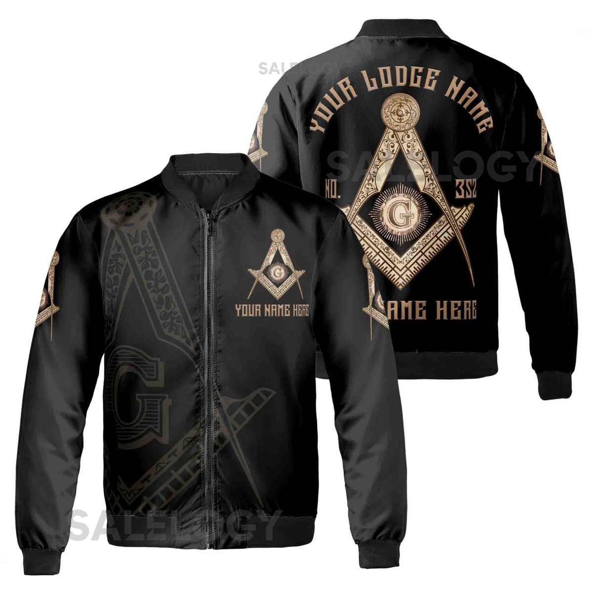 Custom Freemason Bomber Jacket Personalized Lodge Name Number_4