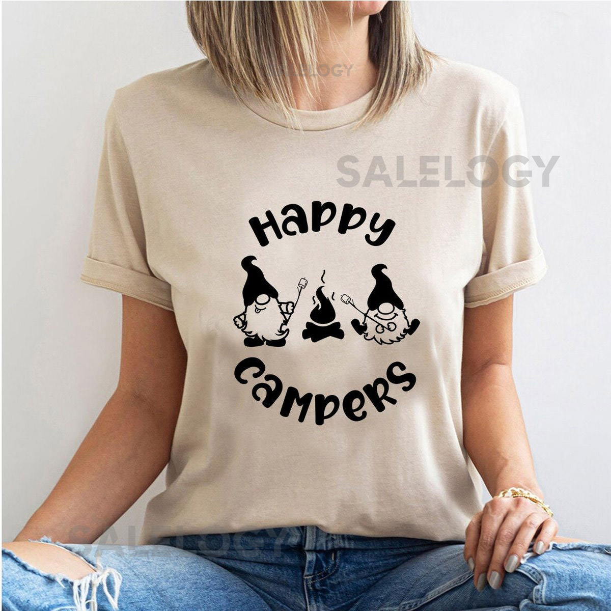 Happy Campers T-Shirt - Customized Graphic Unisex Tee - Nature-Inspired Clothing - Blissful Camper - Adventure Awaits - Adventure Apparel_407