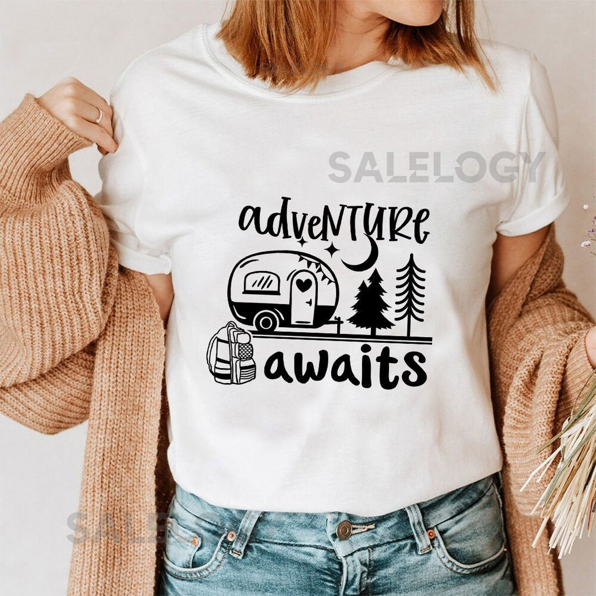 Adventure Awaits T-Shirt - Customized Graphic Unisex Tee - Nature-Inspired Clothing - Blissful Camper - Adventure Wear - Adventure Apparel_28